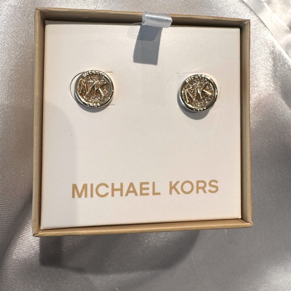 Michael Kors Gold Logo Earrings - Picture 1 of 2